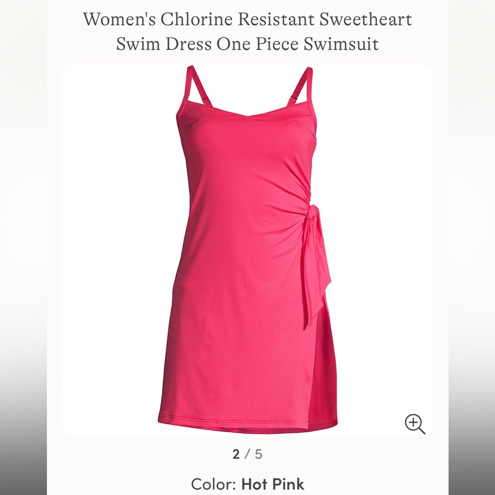 Lands End Sweetheart Swim Dress, Sz 14, NWT